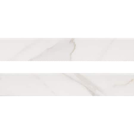 Msi Adella Calacatta Bullnose 3 in. x 18 in. Glazed Porcelain Wall Tile, 30PK ZOR-PT-TR-0232